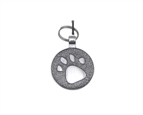 Paw Print Gunmetal Glitter Pegasus Pet Tag
