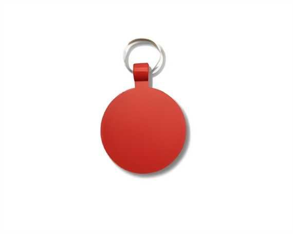 Red Powder Coated Circle Pegasus Pet Tag