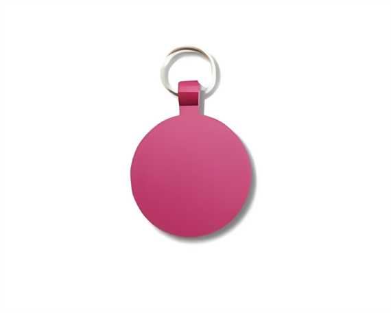 Pink Powder Coated Circle Pegasus Pet Tag