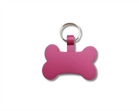 Pink Powder Coated Bone Pegasus Pet Tag