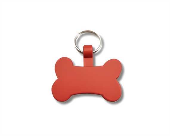 Red Powder Coated Bone Pegasus Pet Tag