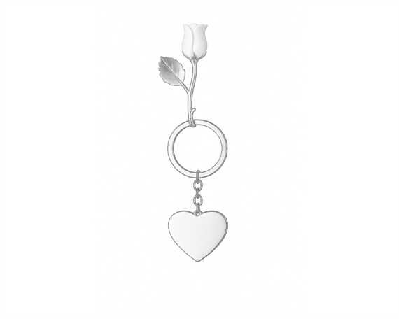 White Rose Keyring