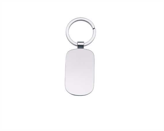Silver Rectangle Keyring