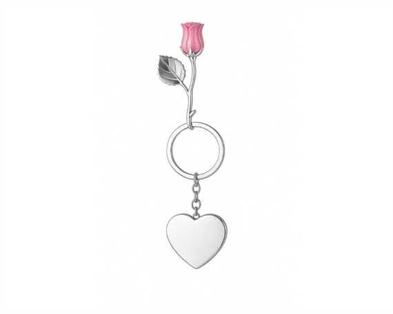 Pink Rose Keyring