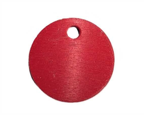 PET TAG ROUND 25MM RED