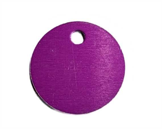 PET TAG ROUND 25MM VIOLET