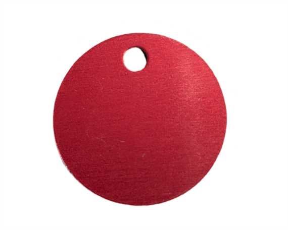 PET TAG ROUND 32MM RED