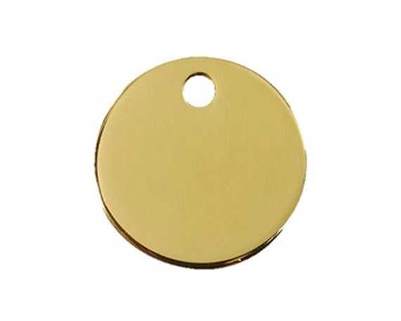 PET TAG ROUND 32MM BRASS