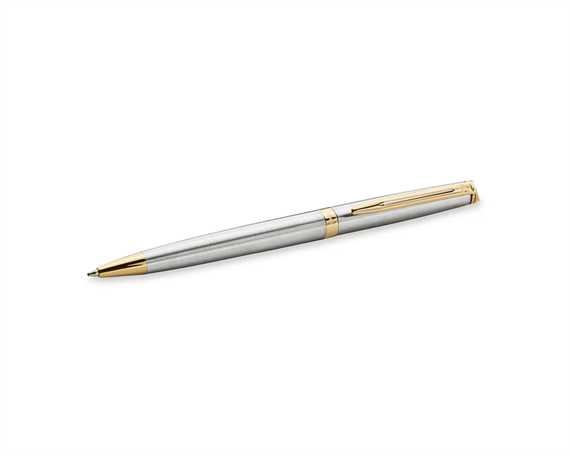WATERMAN HEMISPHER STAINLESS STEEL WITH GOLD TRIM BALLPEN 
