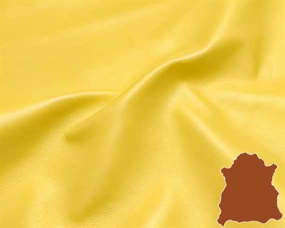 GARMENT SHEEP NAPPA FINISHED 0.6/0.9MM YELLOW LIGHTWEIGHT LEATHER