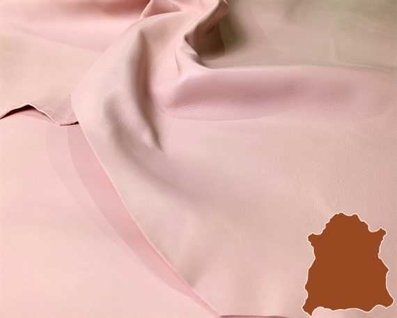 GARMENT SHEEP NAPPA FINISHED 0.6/0.9MM SHELL PINK LIGHTWEIGHT LEATHER