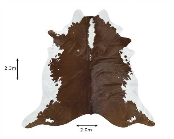COWHIDE TOP QUALITY NATURAL COLOUR BROWN & WHITE (rug pictured sent)