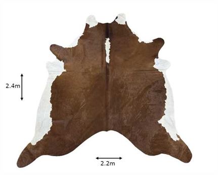 COWHIDE TOP QUALITY NATURAL COLOUR BROWN & WHITE (rug pictured sent)