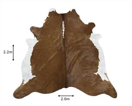 COWHIDE TOP QUALITY NATURAL COLOUR BROWN & WHITE (rug pictured sent)