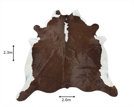 COWHIDE TOP QUALITY NATURAL COLOUR BROWN & WHITE (rug pictured sent)