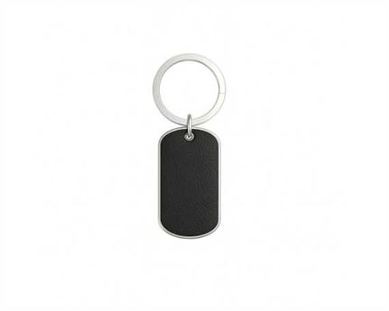 Black Faux Leather Keyring