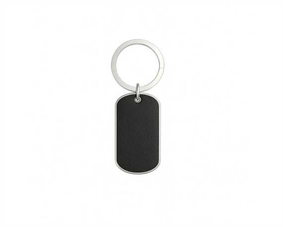 Black Faux Leather Keyring