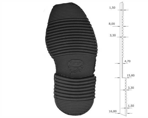 VIBRAM LIVERPOOL 43/44 SOLE UNIT 2600 BLACK