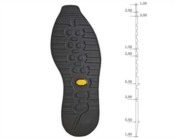 VIBRAM SOLE UNIT CAMBRIDGE SPORT BLK 12/13