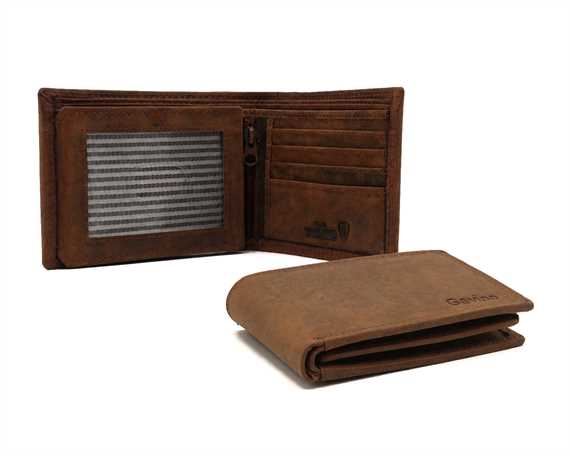 Genuine Leather RFID Cognac wallet