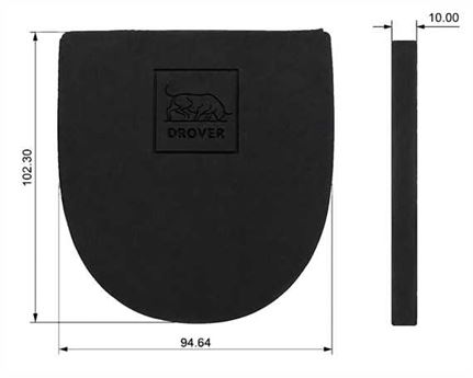 DROVER RUBBER HEEL BLACK 10MM (PAIR)