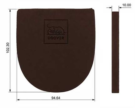 DROVER RUBBER HEEL BROWN 10MM (PAIR)