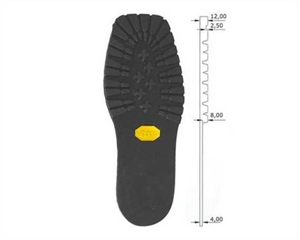 VIBRAM 1100 MONTAGNA FULL SOLE - NO HEEL - BLACK 49/50
