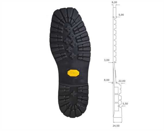 VIBRAM 1136 ROCCIA BLOCK FULL SOLE OIL RES BLACK 43/44