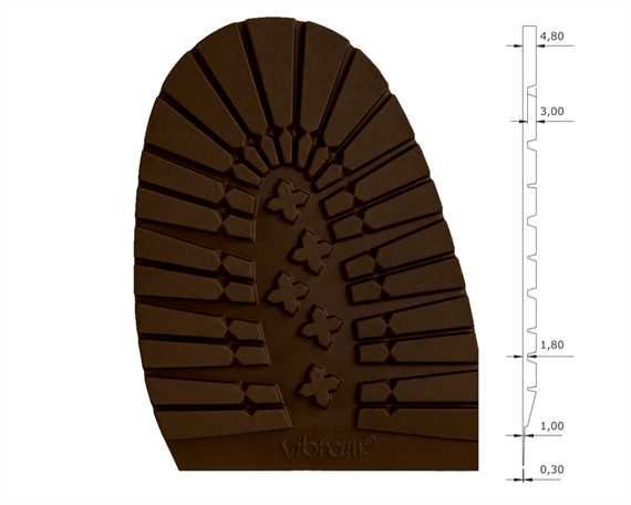 VIBRAM 2333 MORTARA HALF SOLE TOBACCO 43/44