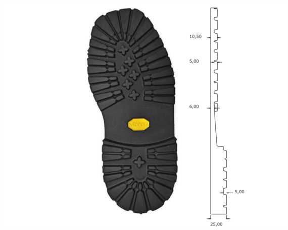 VIBRAM 528K ROCCIA NEWFLEX FULL SOLE BLACK 5-6