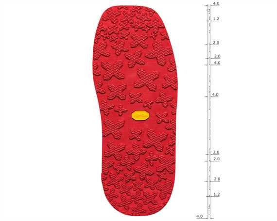 VIBRAM 1442 FRIEDRICH FULL SOLE BRIGHT RED 50/52