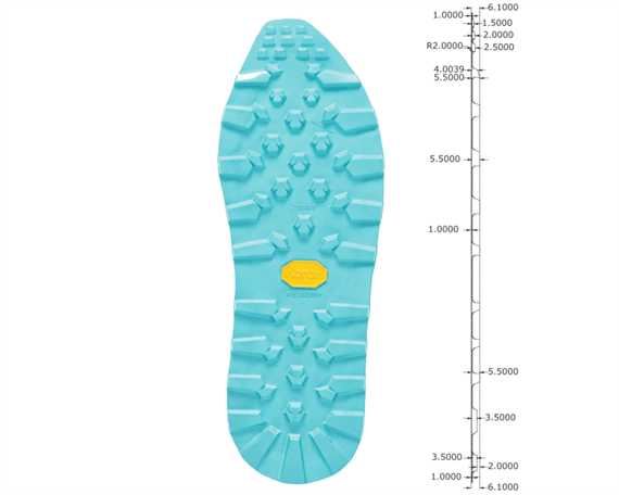 VIBRAM 1409 ZEGATRACK FULL SOLE TURQUOISE 41