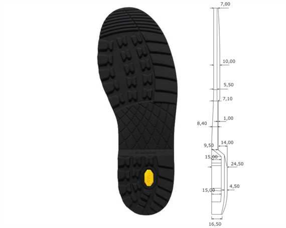 VIBRAM 1682 TREX FULL SOLE BLACK 9-10