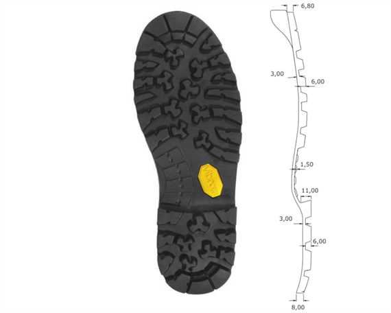 VIBRAM 1206 TSAVO FULL SOLE BLACK 7