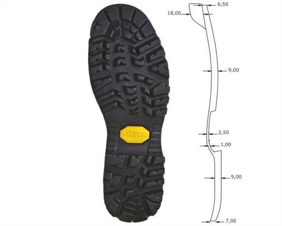 VIBRAM 1202 FOURA FULL SOLE BLACK 48