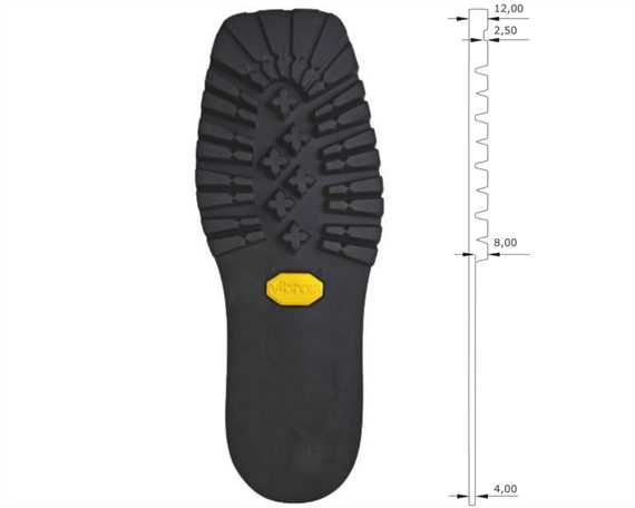 VIBRAM 1100 MONTAGNA FULL SOLE - NO HEEL - BLACK 39/40