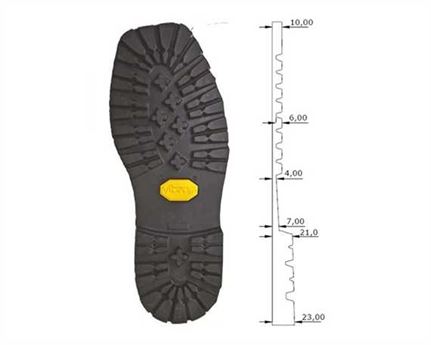 VIBRAM 1132 MONTAGNA FULL SOLE BLACK 51-52