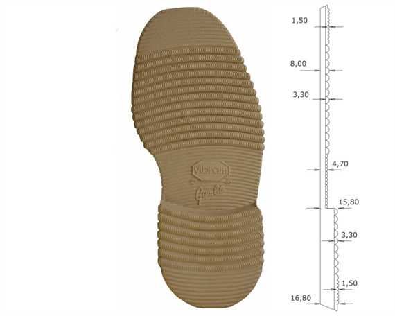 VIBRAM 2600 LIVERPOOL FULL SOLE FLINT 45-46
