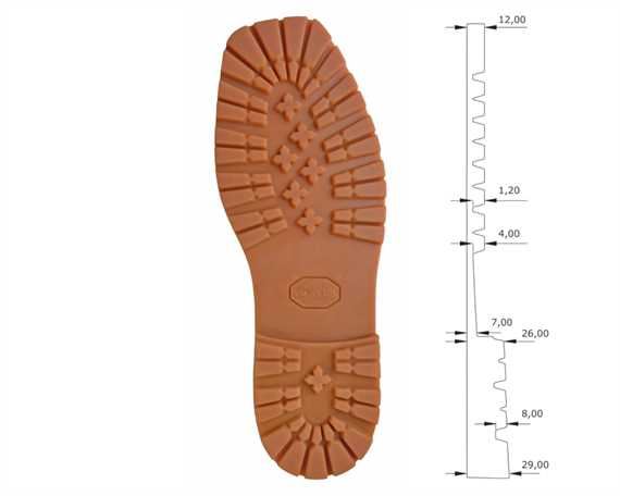 VIBRAM 1149 MONTAGNA FULL SOLE TRANSP 43/44