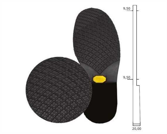 VIBRAM 516K LONG HAUL FULL SOLE BLACK 9
